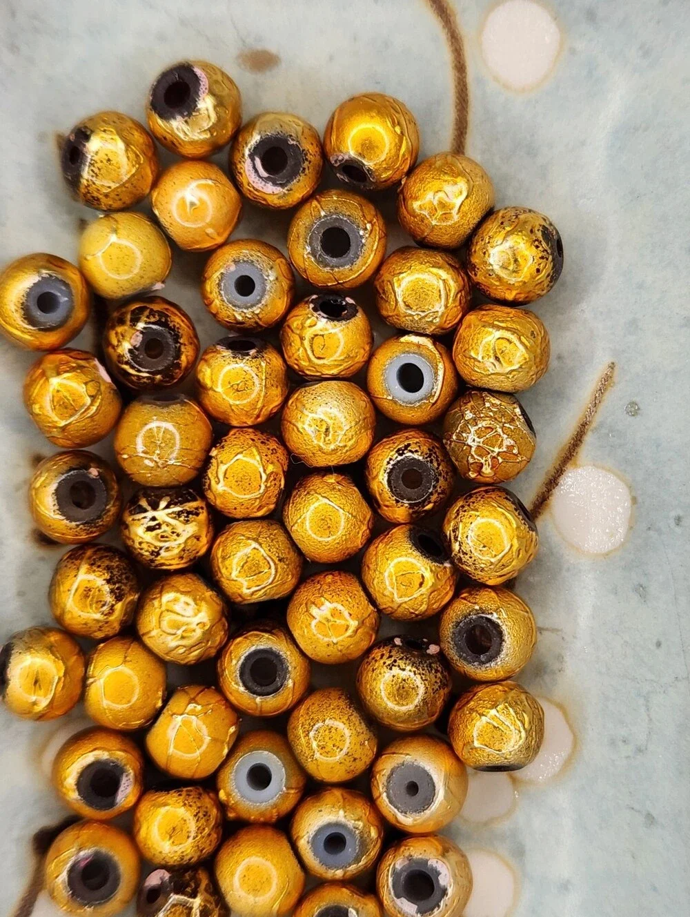 Vibrant Spectra Crackle Foil Metallic Beads 6mm 50 Pcs Rare #181